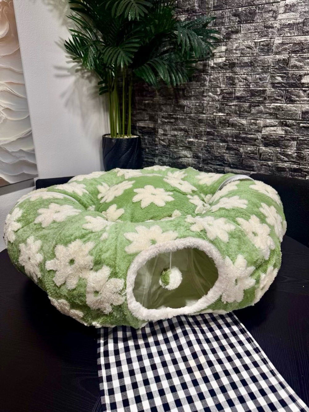 GORGEOUS BEDSURE GREEN FLOWERS CAT TUNNEL BED ❗️🌟💚🐾